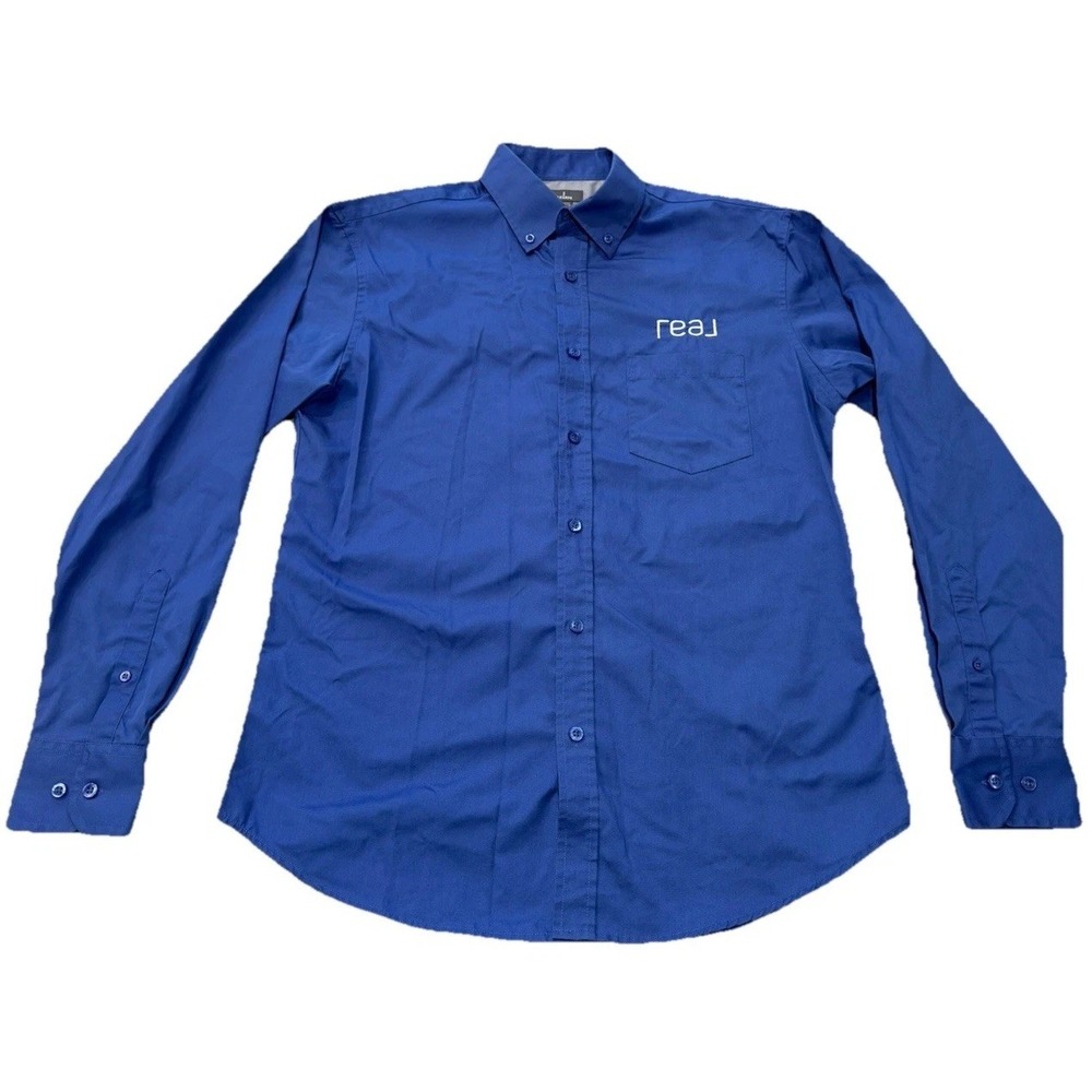 The Real Brokerage Men's‎ Size Small Elevate Button Down Dress Shirt Blue